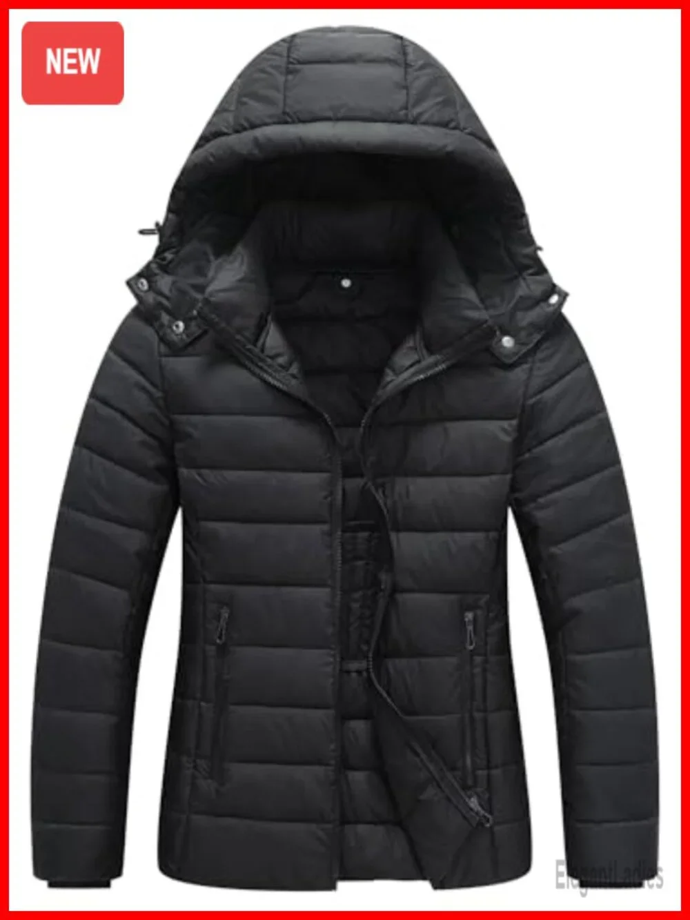 Lightweight Waterproof Puffer Jacket, Detachable Hood, Quilted, Windproof, Long